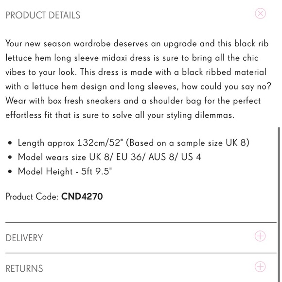 PLT Black Rib Lettuce Hem Long Sleeve Midaxi Dress size 12 NEW with tag sexy - Picture 5 of 6